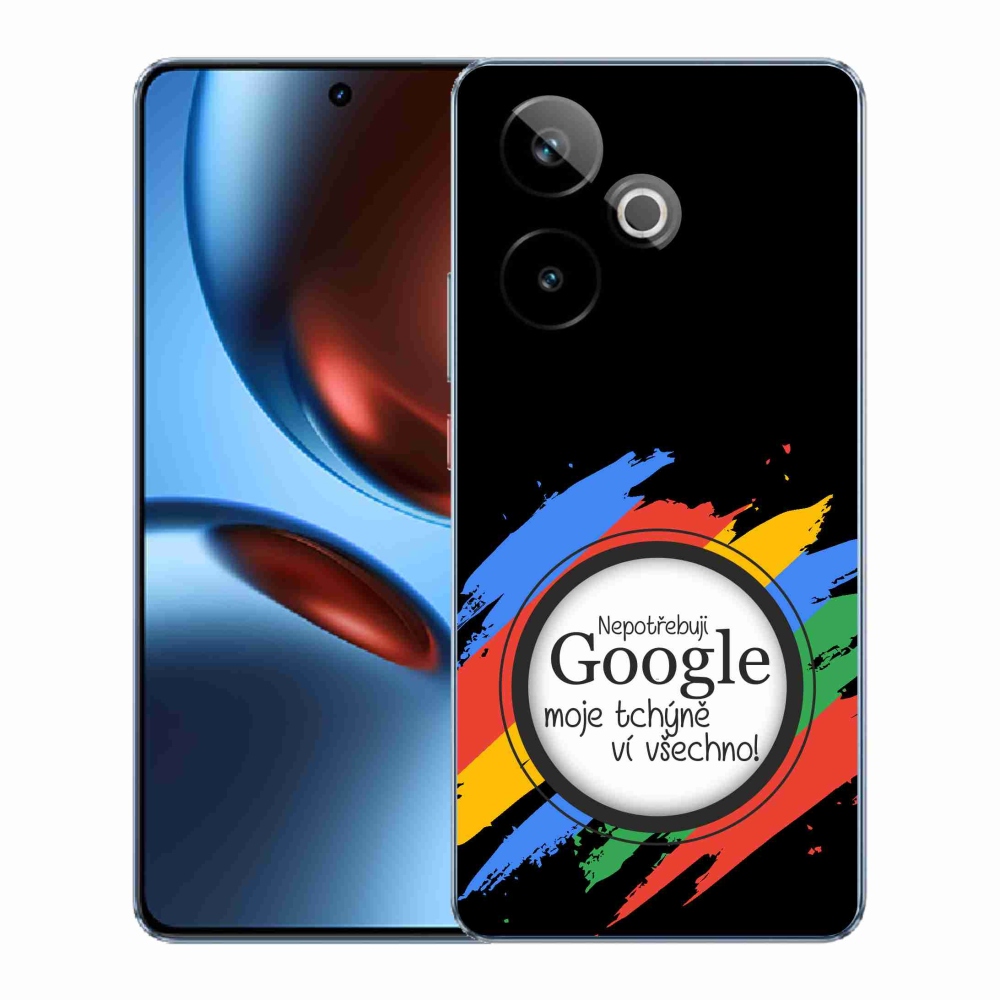 Rugalmas mmCase zselés tok a Realme GT 7 5G/GT 7T 5G képével - anyós tudja, hogy minden fekete háttérrel