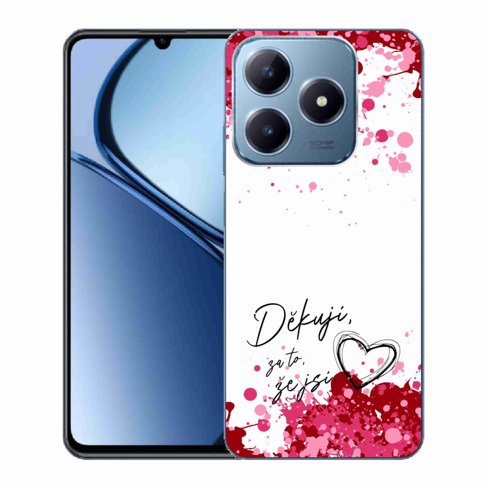 Gél borító mmCase a Realme C63 készülékhez - szerelmes szöveg 2 fehér háttér