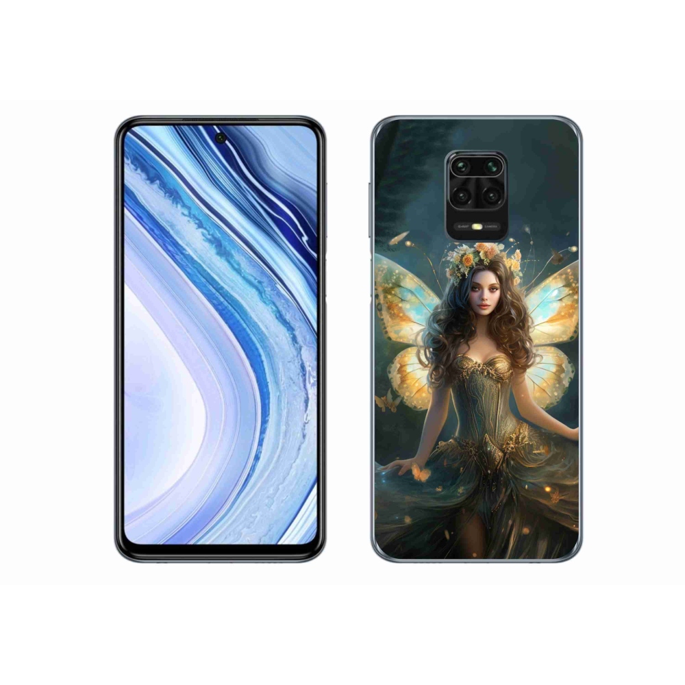 Gél borítás mmCase a Xiaomi Redmi Note 9 Pro számára - pillangó nő