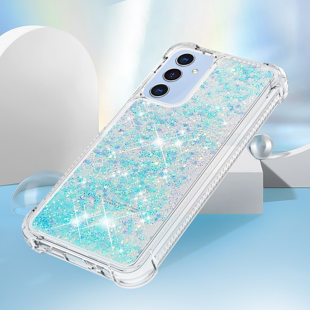 Glitter homokóra zselés tok Samsung Galaxy A26 5G - kék / csillagok