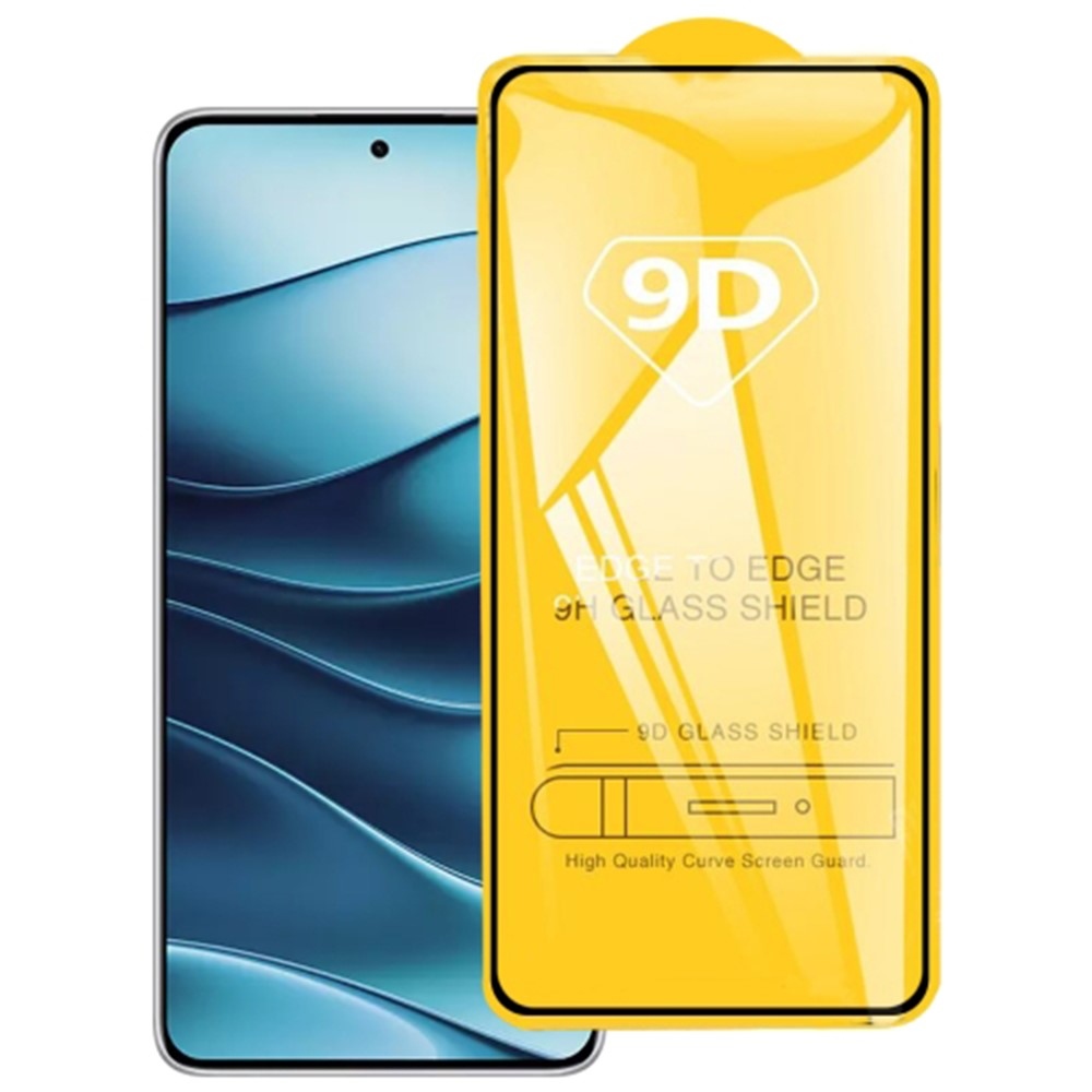 9D teljes képernyő edzett üveg Xiaomi Redmi Note 14 (csak a széleken ragasztó)