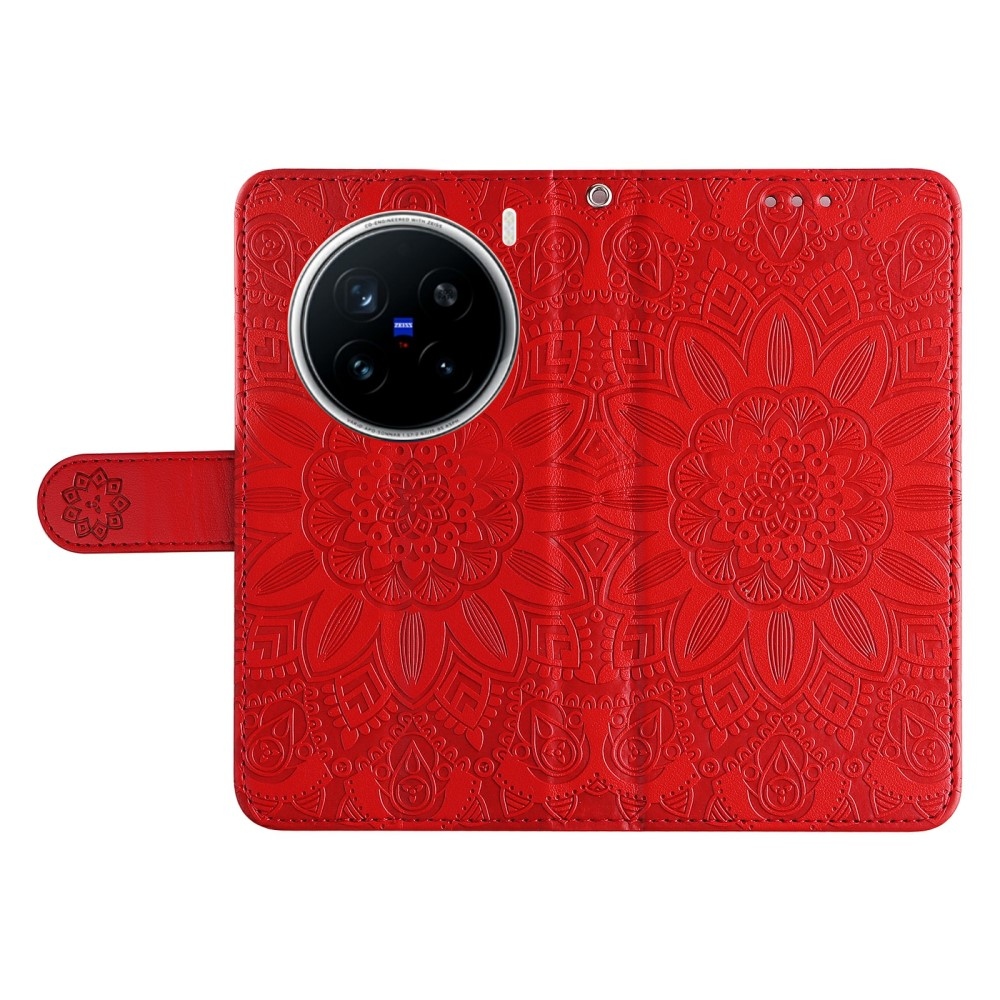 Napraforgó könyv tok a Vivo X200 Pro 5G-hez - piros