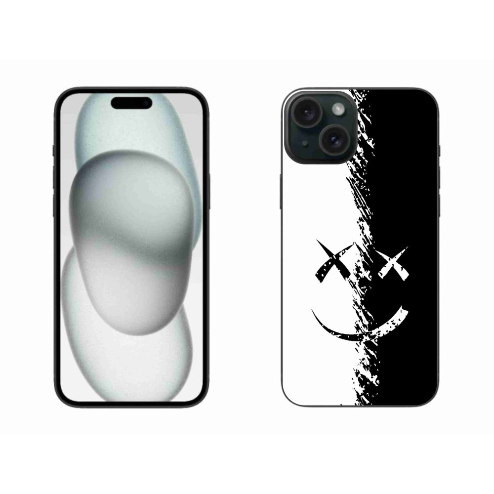 Zselés borítás mmCase iPhone 15 Plus készülékhez - fekete-fehér mosolygó