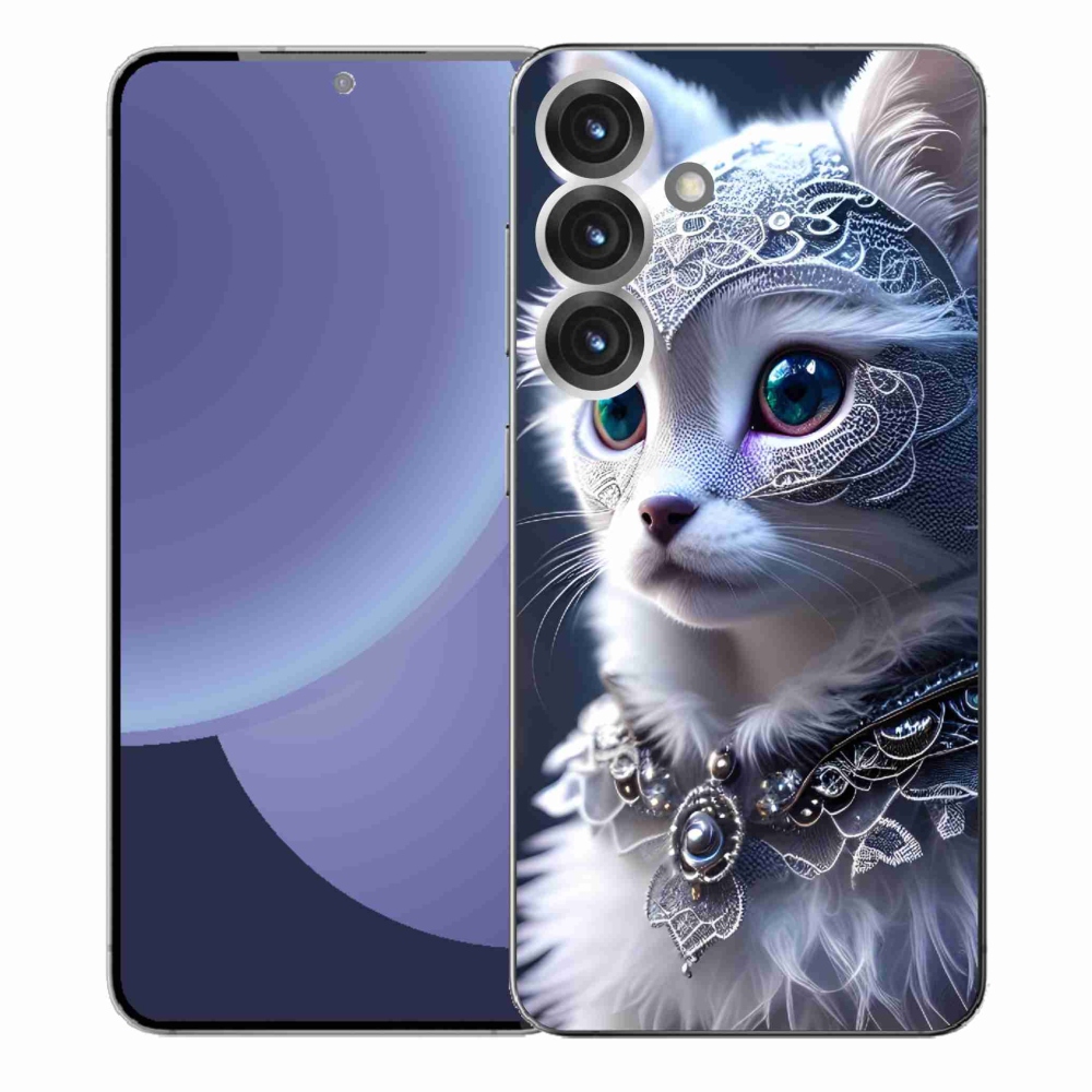 Gél védőhuzat mmCase Samsung Galaxy S25+ - fehér macska