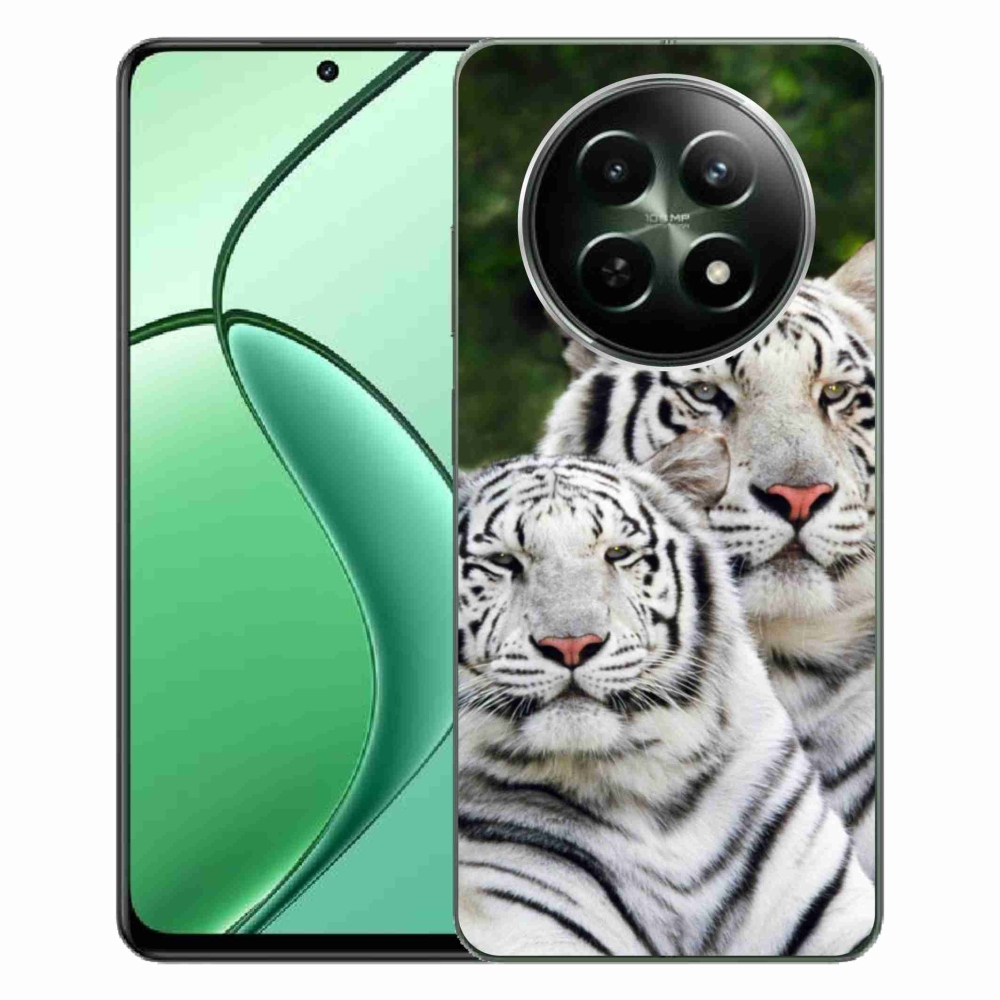 Gél tok mmCase a Realme 12 5G/12x 5G készülékhez - fehér tigrisek