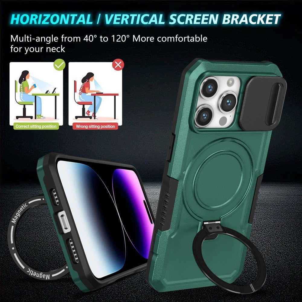 Katonai strapabíró védőburkolat MagSafe-vel iPhone 14 Pro Max készülékhez - sötétzöld
