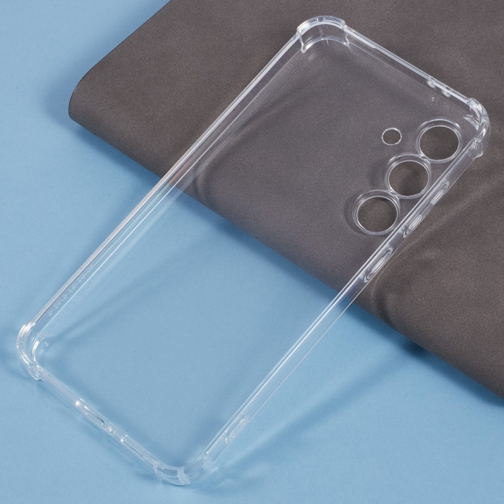 Átlátszó zselés tok megerősített sarkokkal Samsung Galaxy S24 FE készülékhez - átlátszó