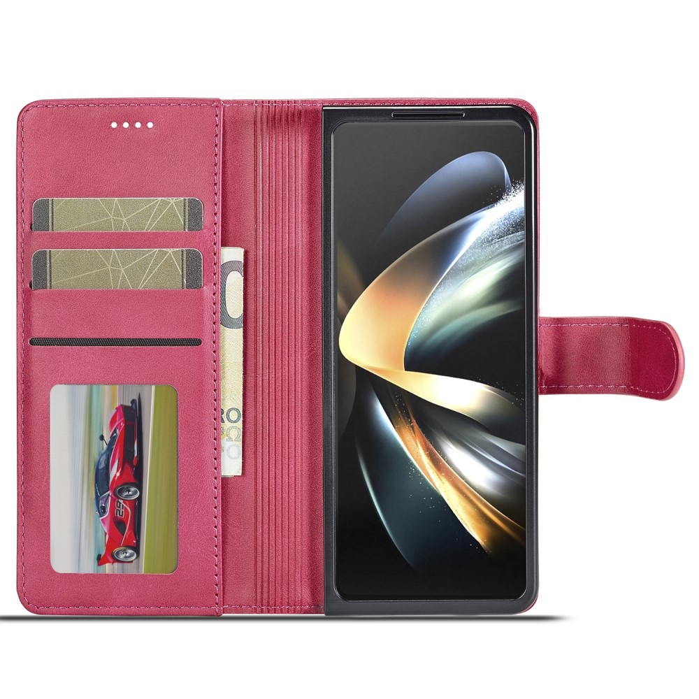 Imeeke könyvtáska Samsung Galaxy Z Fold5 5G - rózsaszínű