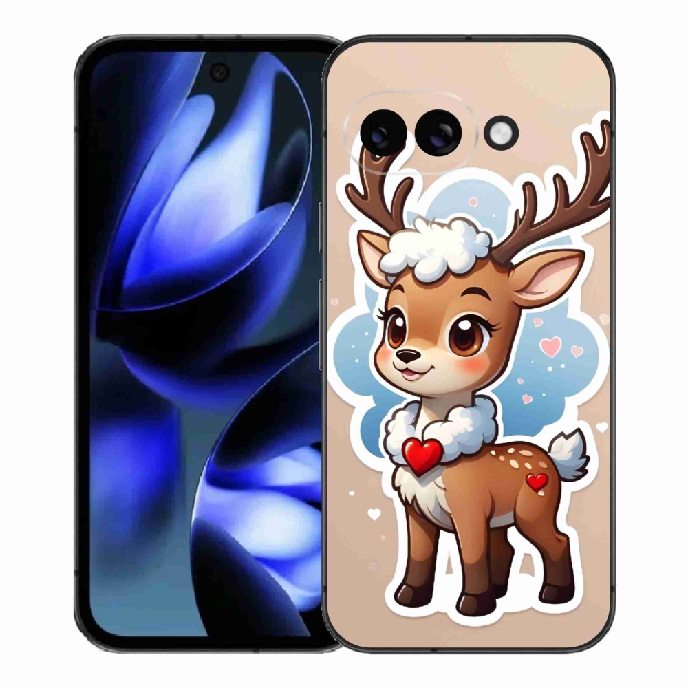 Gél borítás mmCase a Google Pixel 9a számára - rajzfilm rénszarvas