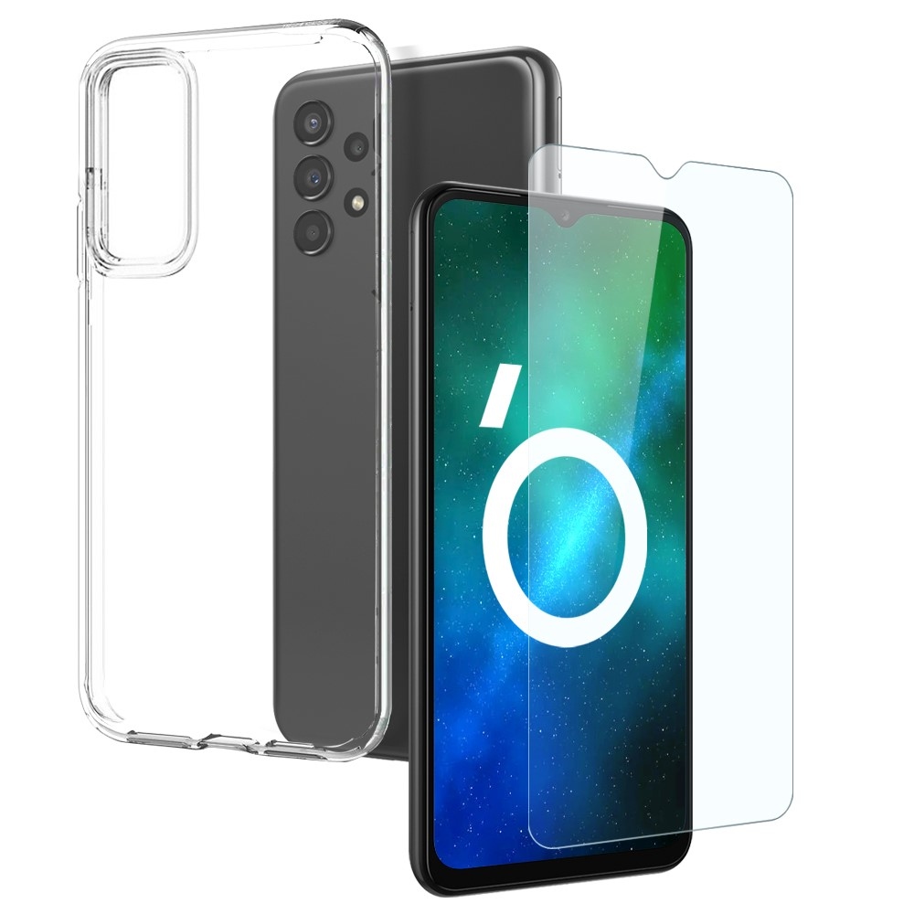 NORTHJO átlátszó gél tok + edzett üveg Samsung Galaxy A13 - átlátszó