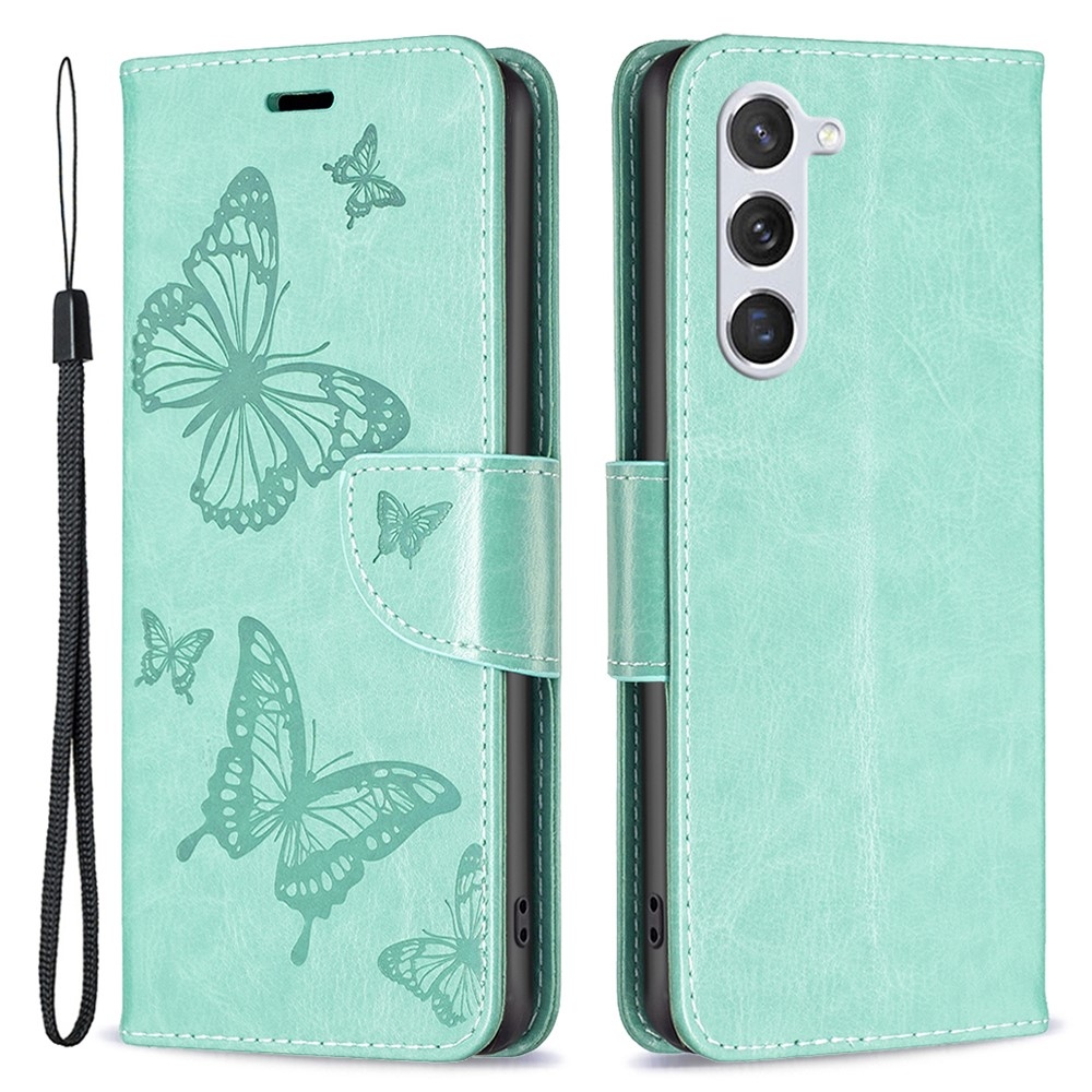 Pillangó könyvtáska Samsung Galaxy S24 készülékhez - teal színű