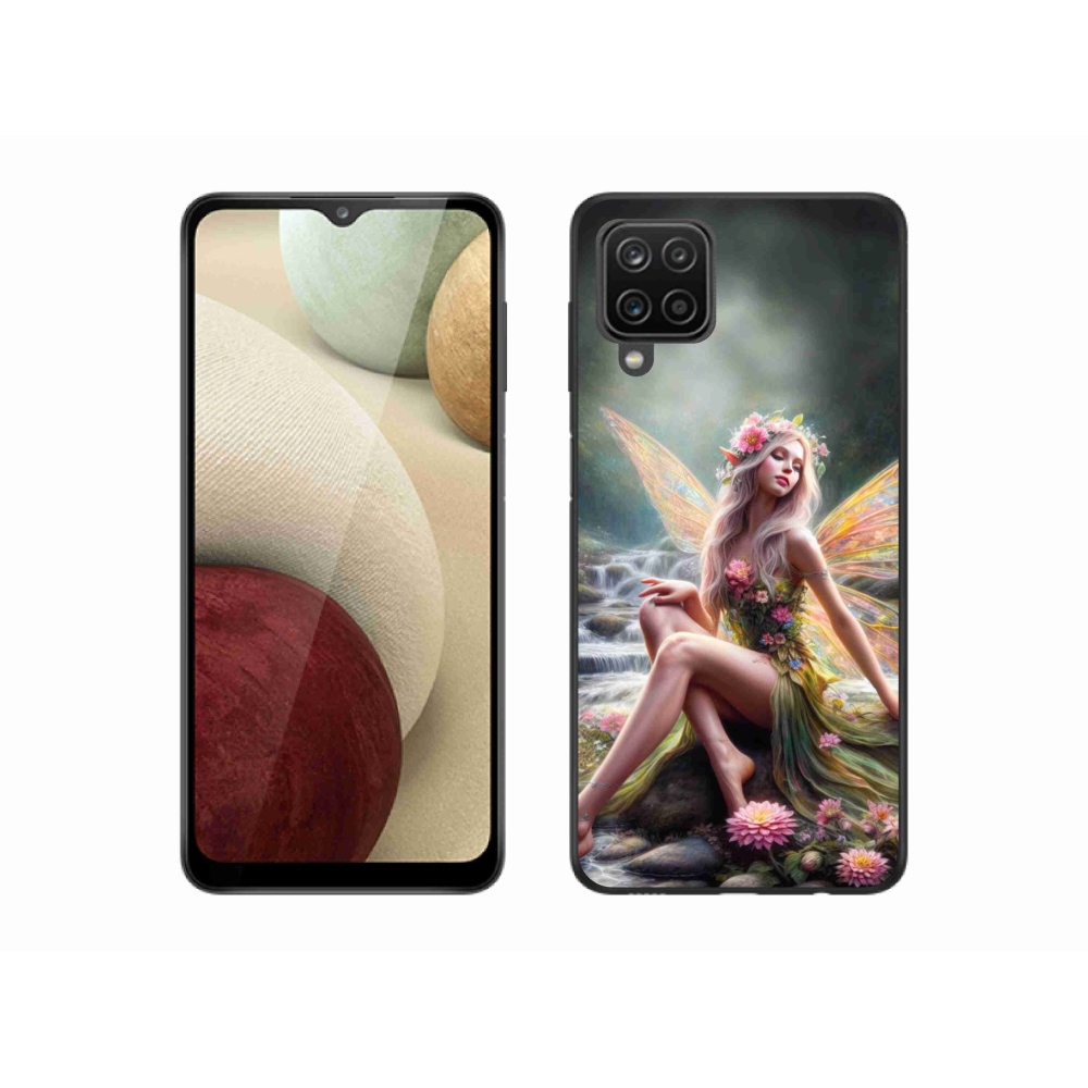 Gél borító mmCase Samsung Galaxy A12 - pillangó nő 1
