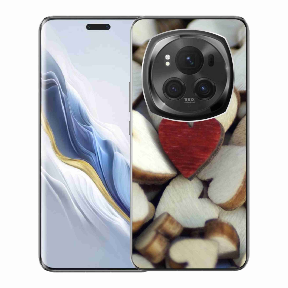 Zselés borítás mmCase a Honor Magic 6 Pro 5G készülékhez - gravírozott piros szív