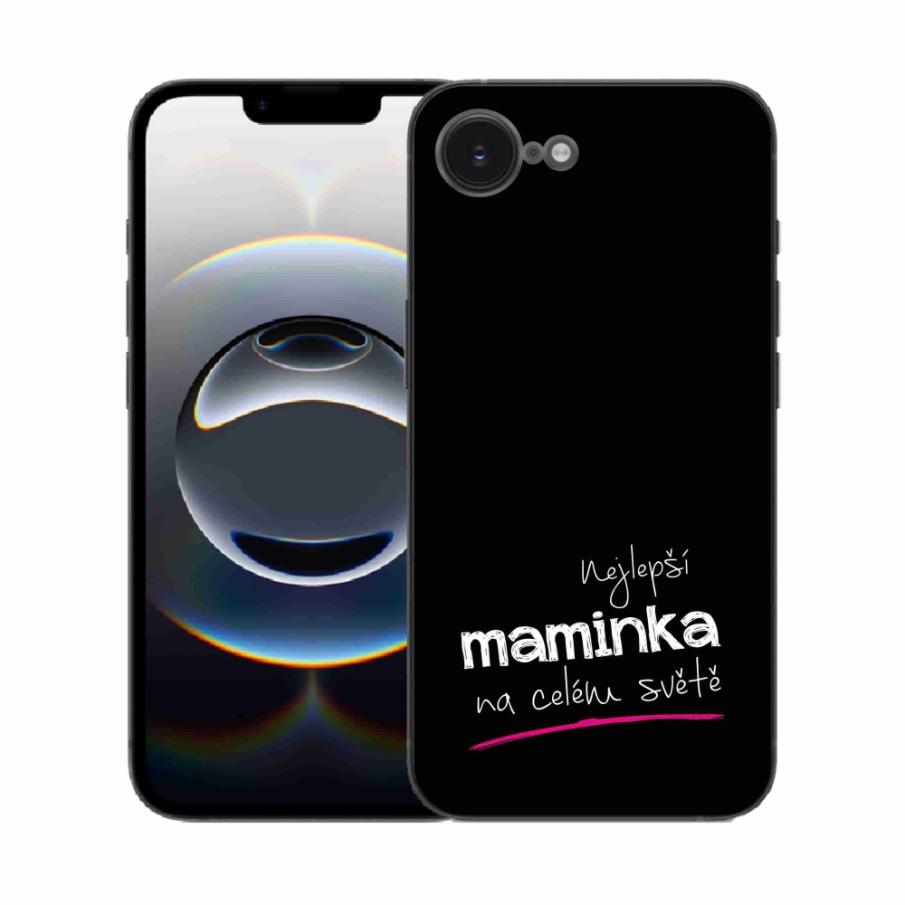 Gél borító mmCase iPhone 16e készülékhez - legjobb anya 4 fekete háttérrel