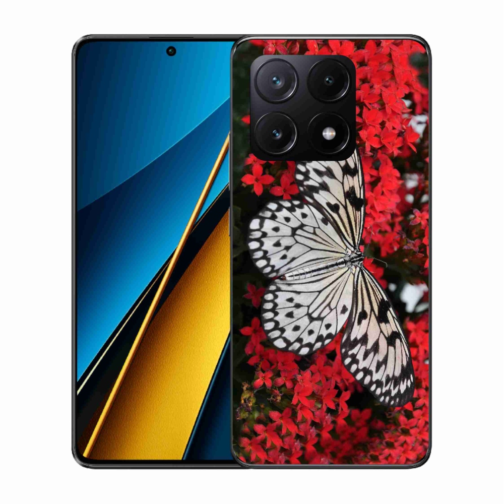 Gél borítás mmCase a Xiaomi Poco X6 Pro 5G-hez - fekete és fehér pillangó 1