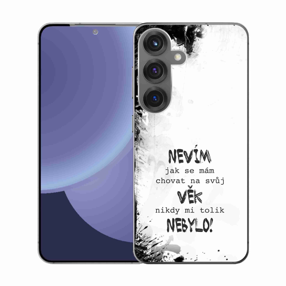 Gél borító mmCase Samsung Galaxy S25 készülékhez - vicces szöveg 14 fehér háttér