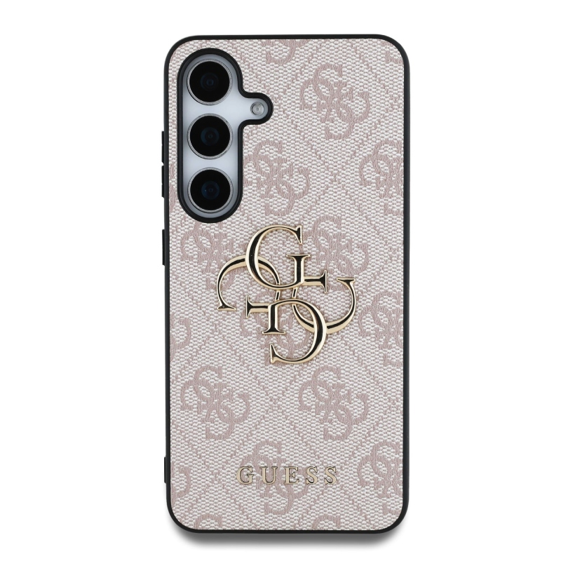 Guess PU 4G fém logó hátlap Samsung Galaxy S25 rózsaszín