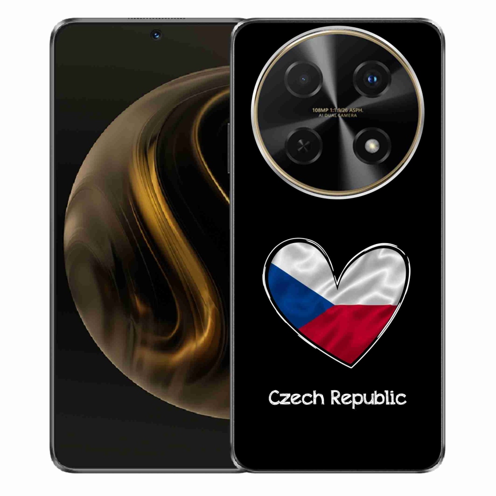Gél borító mmCase a Huawei Nova 12i - zászló szív fekete háttérrel