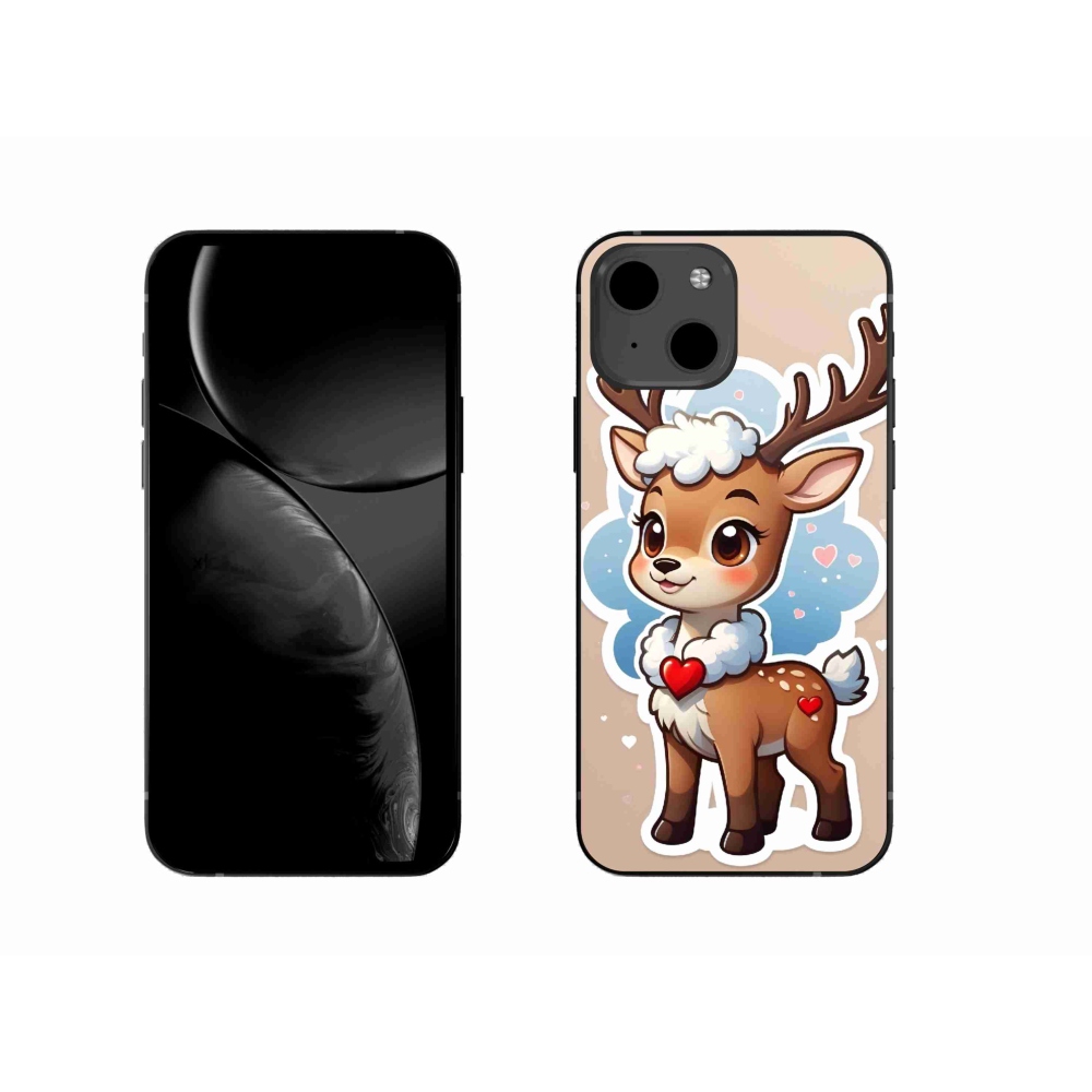 Zselés borítás mmCase iPhone 13 készülékhez - rajzfilm rénszarvas