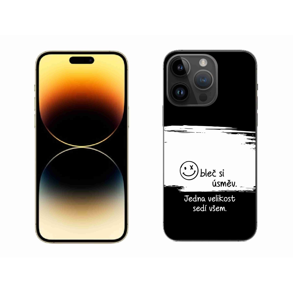 Gél borítás mmCase iPhone 14 Pro Max 6.7 készülékhez - vicces szöveg 8 fekete és fehér háttérrel