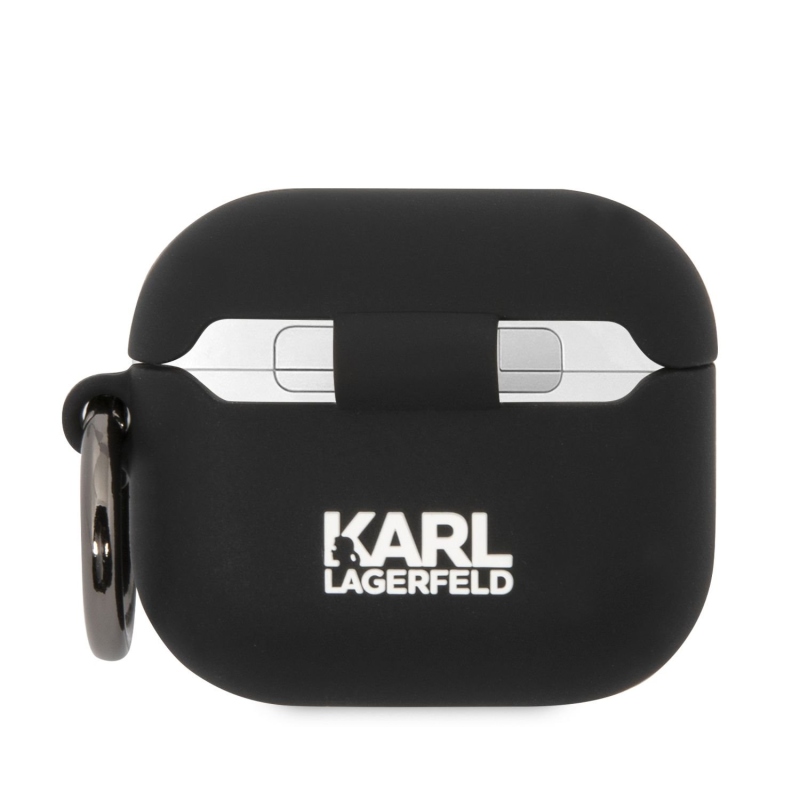 Karl Lagerfeld 3D Logo NFT Choupette Head szilikon tok Airpods 3 fekete színű készülékhez