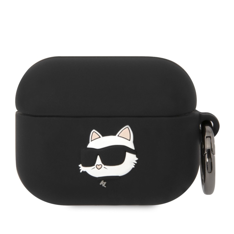Karl Lagerfeld 3D Logo NFT Choupette Head szilikon tok az Airpods Pro-hoz Fekete