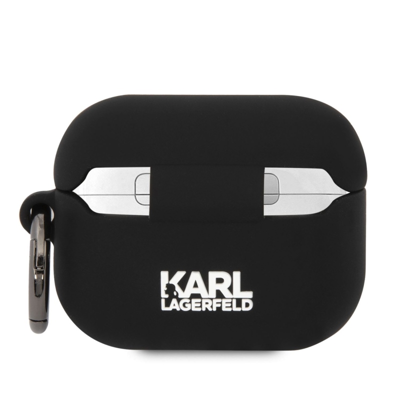 Karl Lagerfeld 3D Logo NFT Karl és Choupette szilikon tok az AirPods Pro-hoz Fekete