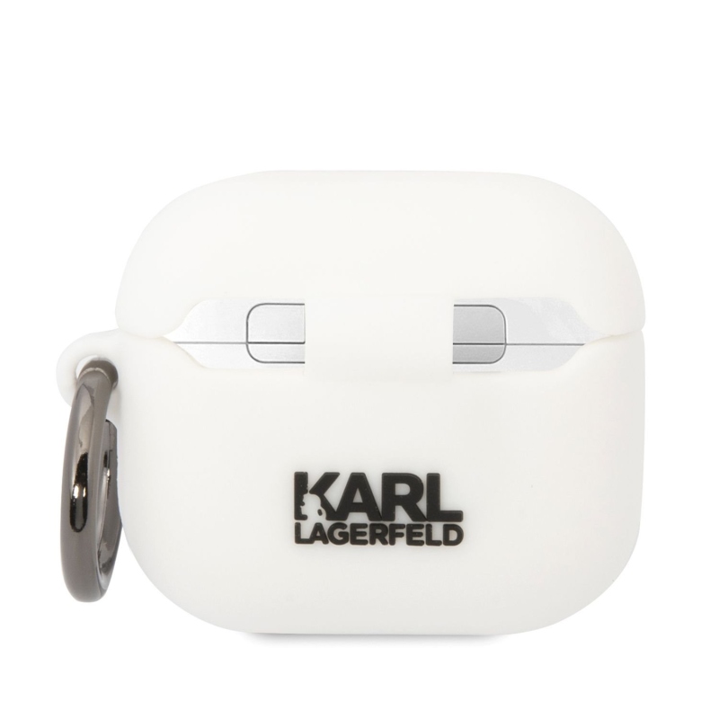 Karl Lagerfeld 3D Logo NFT Karl Head szilikon tok az Airpods 3 készülékhez, fehér