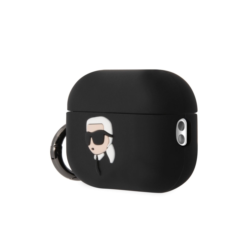 Karl Lagerfeld 3D logó NFT Karl Head szilikon tok Airpods Pro 2 fekete színhez