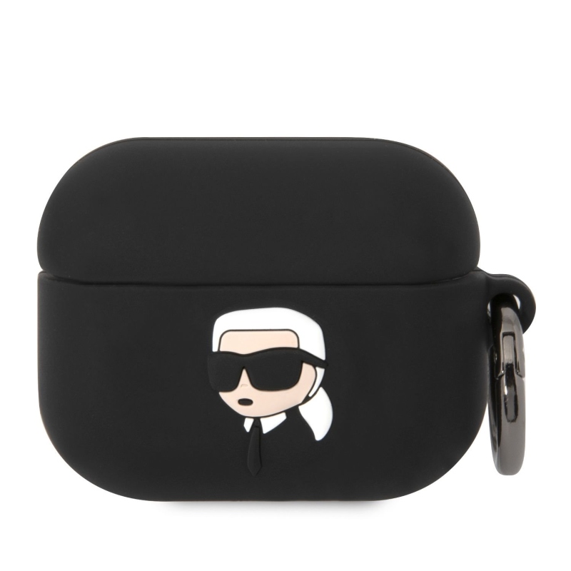 Karl Lagerfeld 3D logó NFT Karl Head szilikon tok Airpods Pro fekete színhez