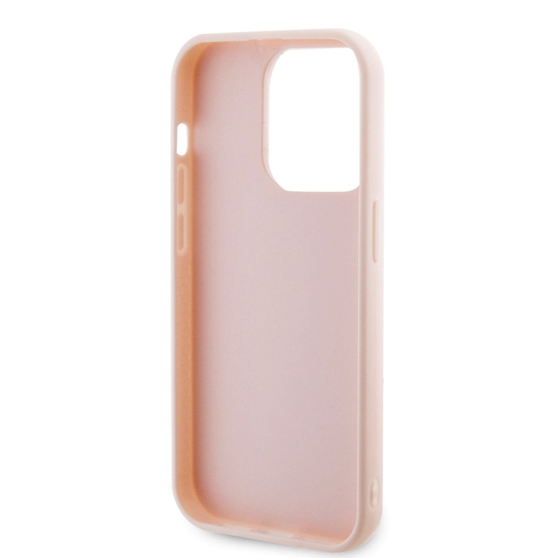 Karl Lagerfeld 3D gumiból készült csillogó logó Karl Karl hátlap iPhone 15 Pro Max rózsaszínhez