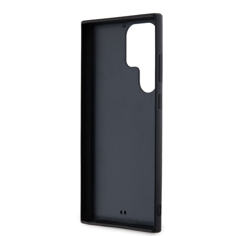 Karl Lagerfeld 3D gumiból készült csillogó logós hátlap Samsung Galaxy S24 Ultra fekete