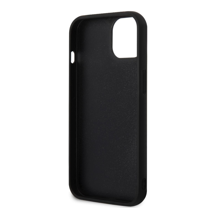 Karl Lagerfeld 3D gumiból készült Karl és Choupette hátlap iPhone 15 készülékhez Fekete