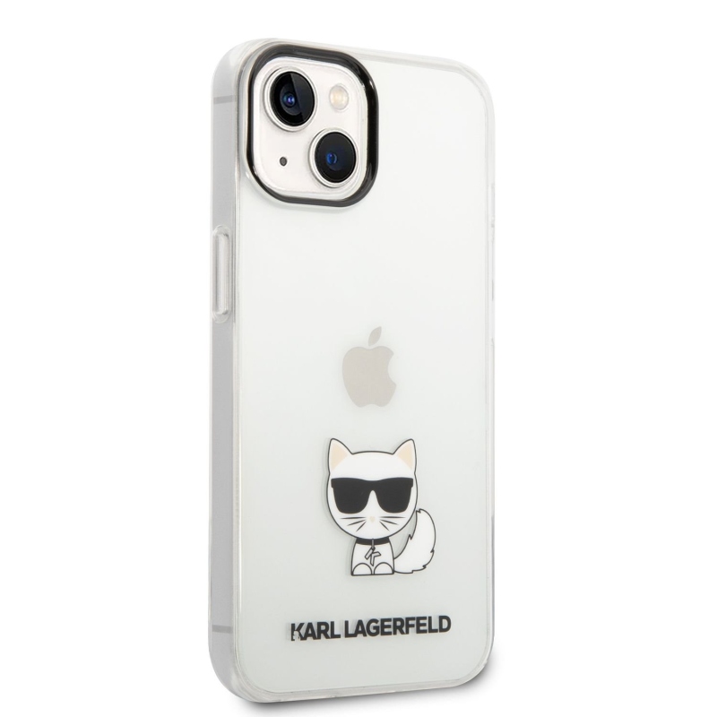 Karl Lagerfeld Choupette logós hátlap iPhone 14 Plus készülékhez átlátszó