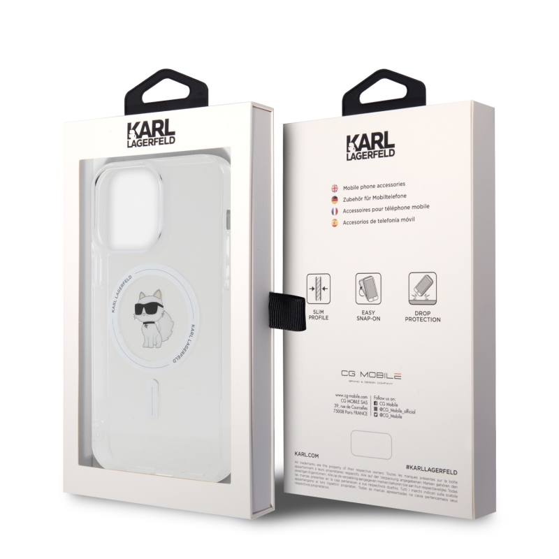 Karl Lagerfeld IML Choupette MagSafe MagSafe hátlap iPhone 15 Pro Max készülékhez átlátszó