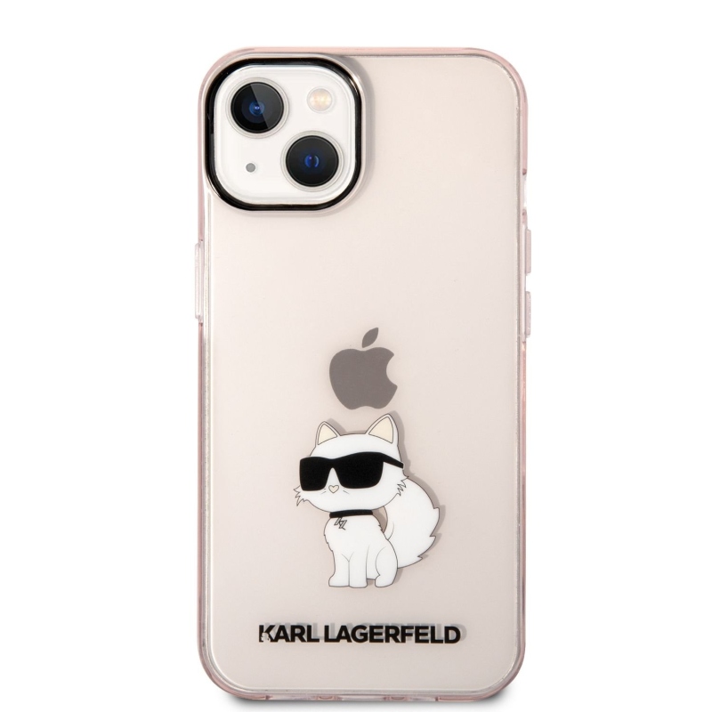 Karl Lagerfeld IML Choupette NFT hátlap az iPhone 14 Plus rózsaszínű modellhez