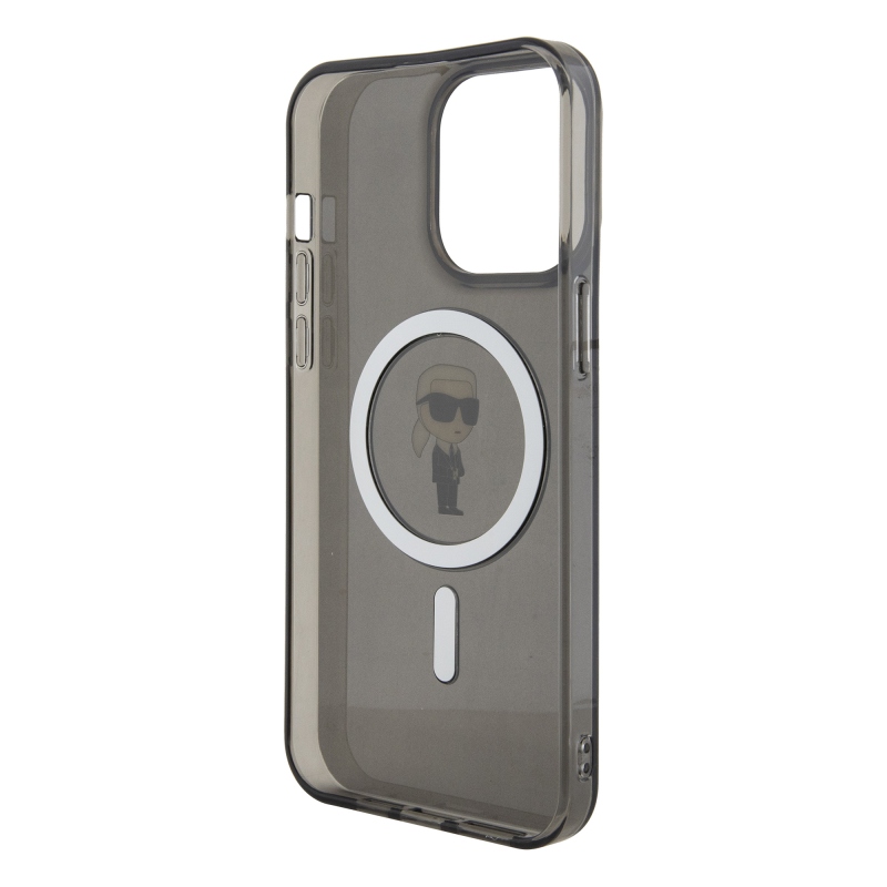 Karl Lagerfeld IML IML Ikonik MagSafe hátlap iPhone 15 Pro Max készülékhez Fekete