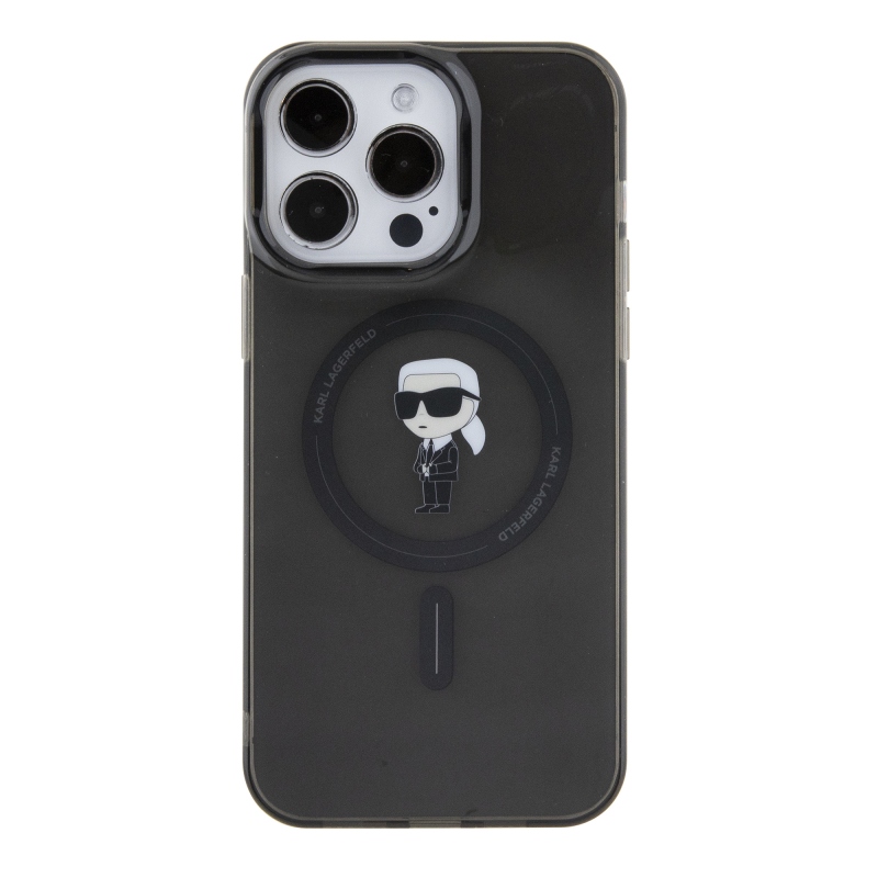 Karl Lagerfeld IML IML Ikonik MagSafe hátlap iPhone 15 Pro Max készülékhez Fekete