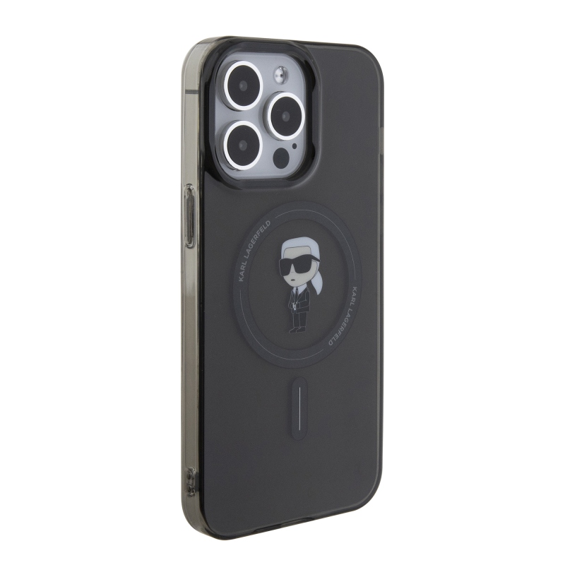 Karl Lagerfeld IML IML Ikonik MagSafe hátlap iPhone 15 Pro Max készülékhez Fekete