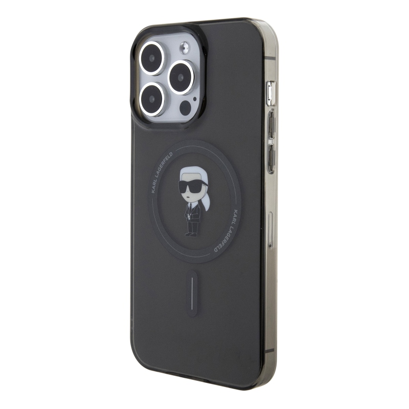 Karl Lagerfeld IML IML Ikonik MagSafe hátlap iPhone 15 Pro Max készülékhez Fekete