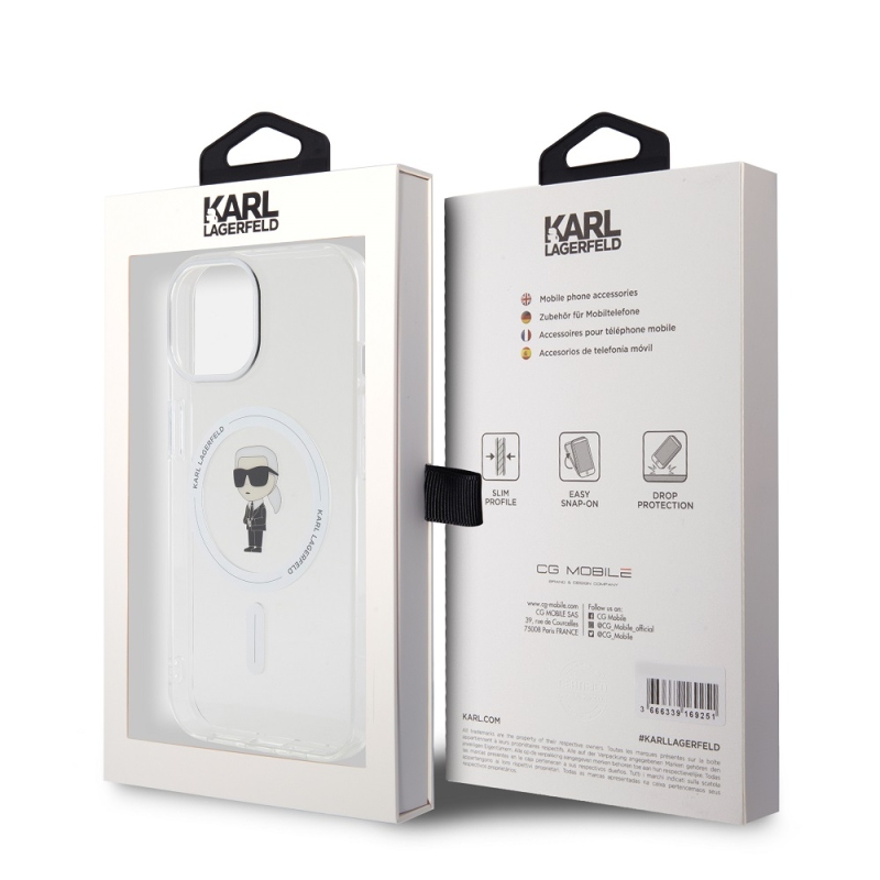 Karl Lagerfeld IML IML Ikonik MagSafe hátlap iPhone 15 készülékhez - átlátszó