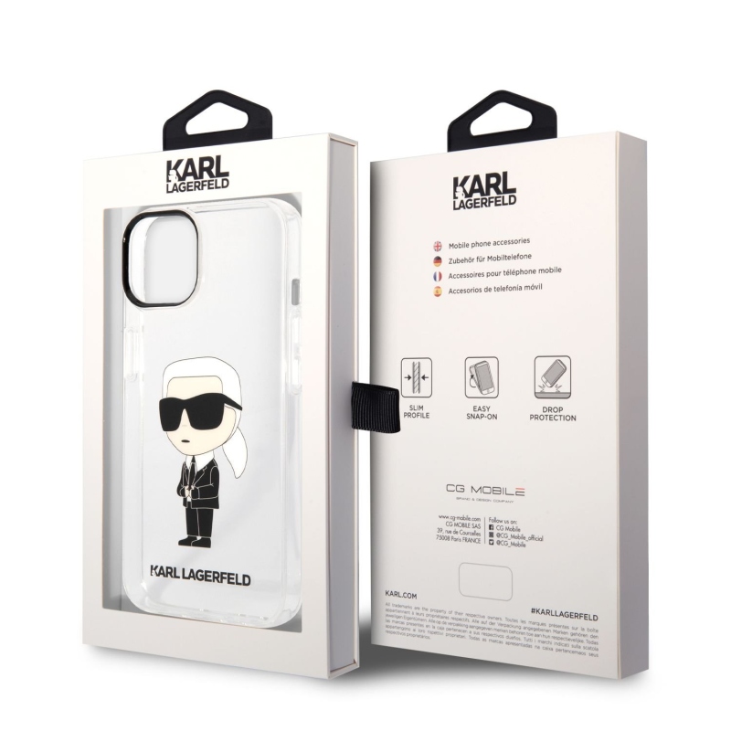 Karl Lagerfeld IML IML Ikonik NFT hátlap iPhone 14 Plus átlátszó borításhoz