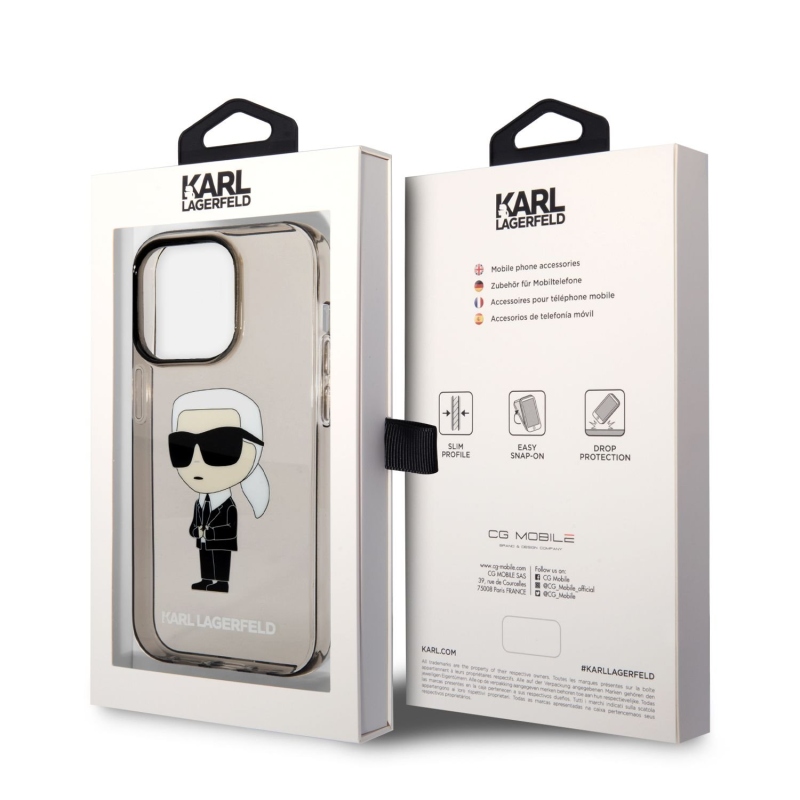 Karl Lagerfeld IML IML Ikonik NFT hátlap iPhone 14 Pro Max készülékhez fekete