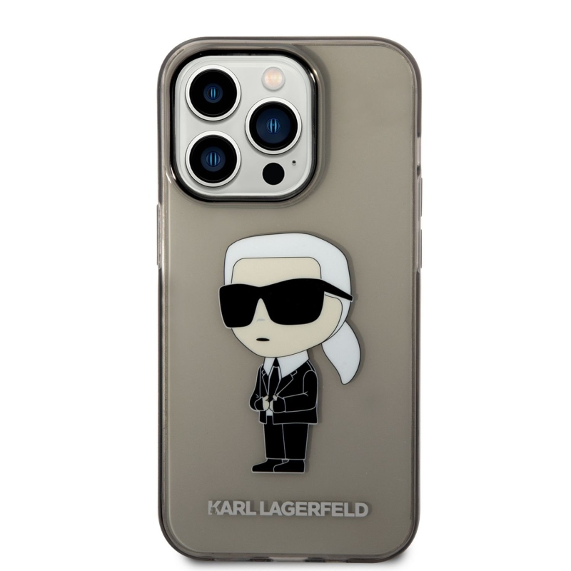 Karl Lagerfeld IML IML Ikonik NFT hátlap iPhone 14 Pro Max készülékhez fekete