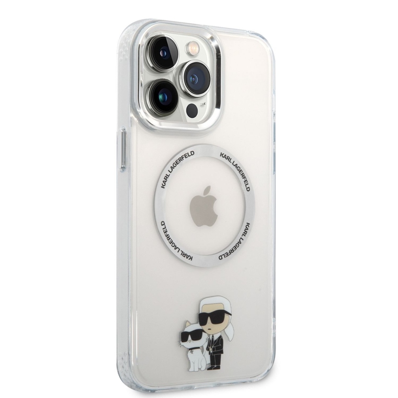 Karl Lagerfeld IML Karl és Choupette NFT MagSafe hátlap az iPhone 13 Pro Max átlátszó hátlapjához