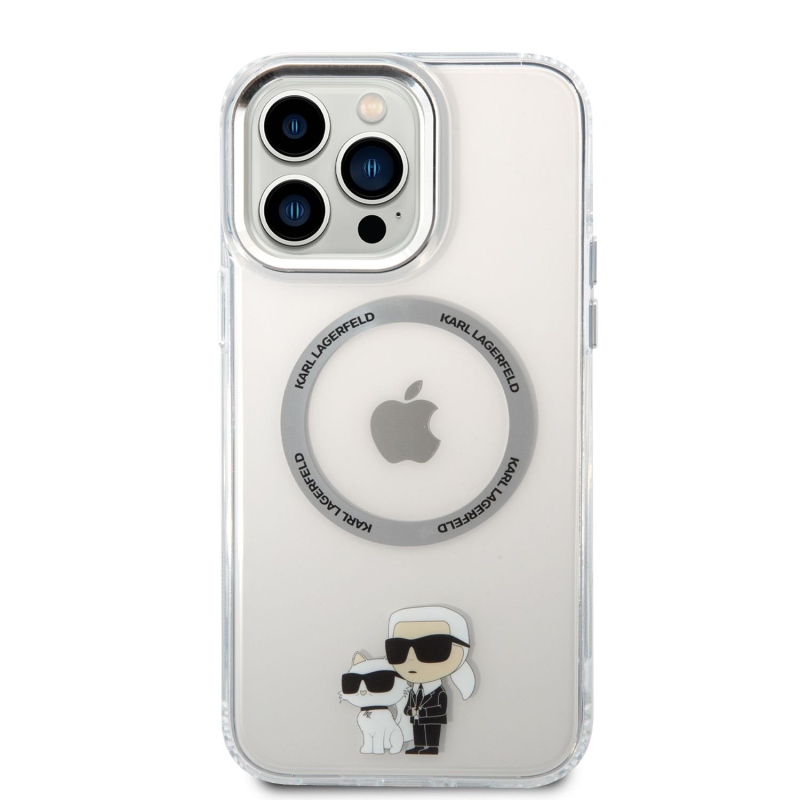 Karl Lagerfeld IML Karl és Choupette NFT MagSafe hátlap az iPhone 13 Pro Max átlátszó hátlapjához