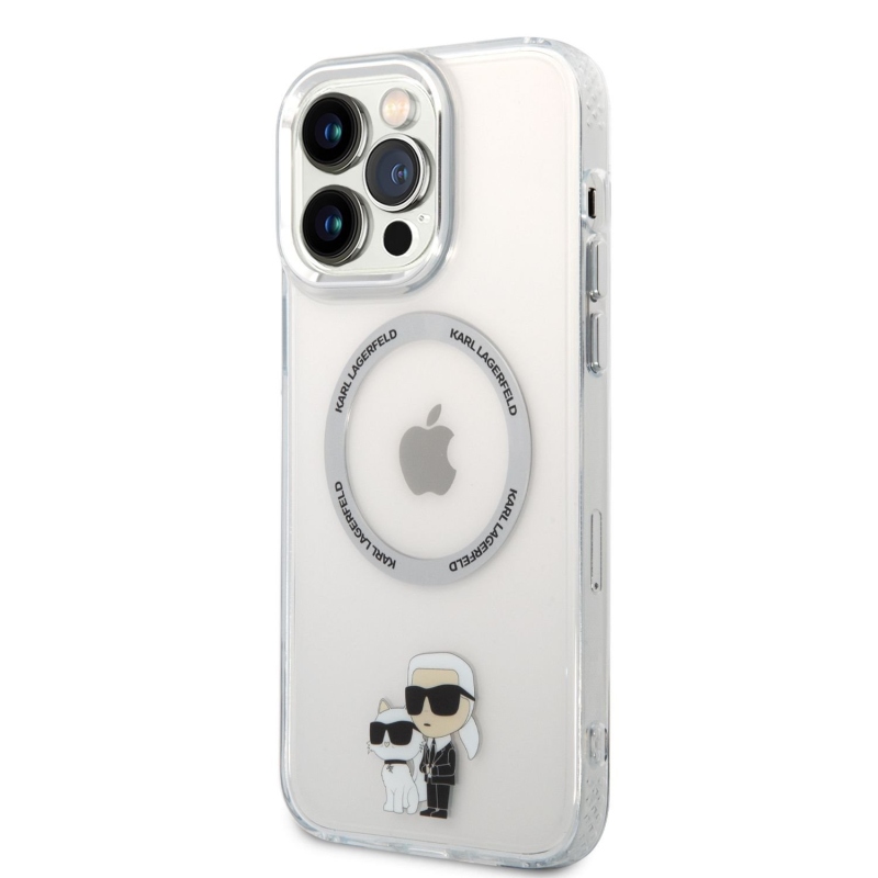 Karl Lagerfeld IML Karl és Choupette NFT MagSafe hátlap az iPhone 13 Pro Max átlátszó hátlapjához