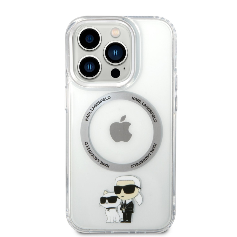 Karl Lagerfeld IML Karl és Choupette NFT MagSafe hátlap iPhone 13 Pro készülékhez - átlátszó