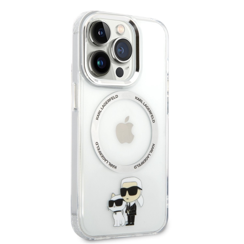 Karl Lagerfeld IML Karl és Choupette NFT MagSafe hátlap iPhone 13 Pro készülékhez - átlátszó
