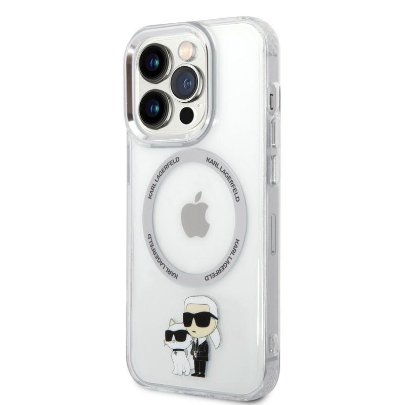 Karl Lagerfeld IML Karl és Choupette NFT MagSafe hátlap iPhone 13 Pro készülékhez - átlátszó